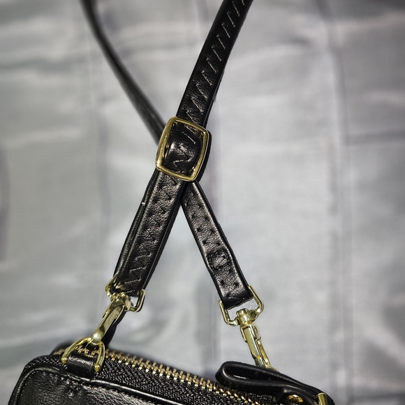 NWT S-ZONE Black Zip-Around Wallet Crossbody Adjustable Strap - Picture 10 of 11